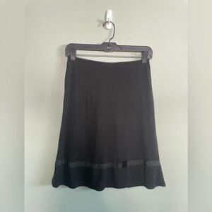 Cynthia Steffe 90s Black Knee Length Ribbon Mesh Skirt SZ XS
